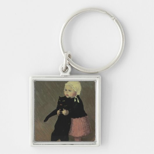 Een klein meisje met een kat, 1889 sleutelhanger (Voorkant)
