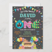 Een klein monster eerste verjaardagsfeest. Jongen  Kaart (Voorkant)