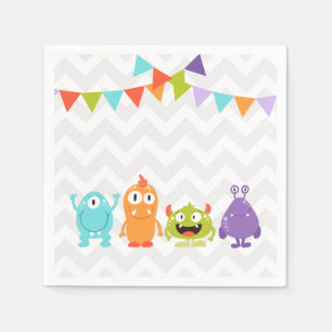 Een klein monster van Birthday Paper Napkin Boy Ba Servet