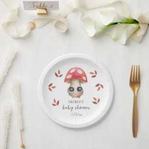Een klein paddenstoeltje is op komst - Baby shower Papieren Bordje