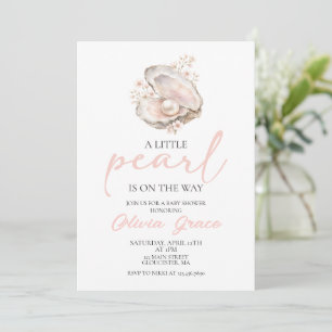 Een Klein Pareltje Is Op Komst Kust Baby Shower Kaart