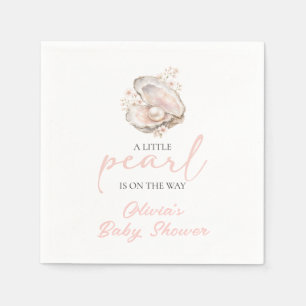 Een Klein Pareltje Is Op Weg Kust Baby Shower Servet