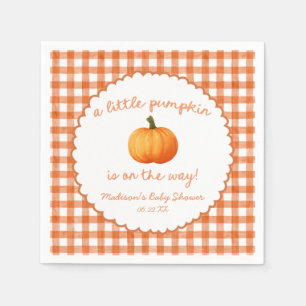 Een Klein Pomp whimsische Oranje Herfst Baby Showe Servet