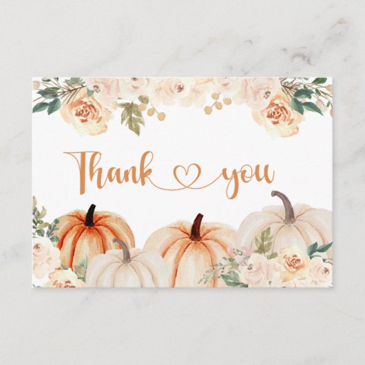 Een klein pompoen Baby shower dank u kaart (Voorkant)