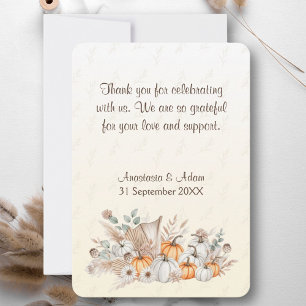 Een klein pompoen Boho Baby shower Bedankkaart