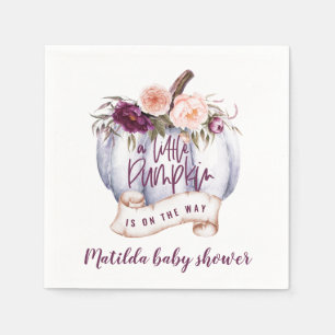 Een klein pompoen herfst baby shower feest servet