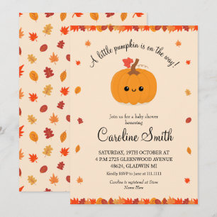 Een Klein Pompoen Herfst Baby Shower Kaart