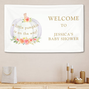 Een klein pompoen meisje Herfst Baby shower Spandoek