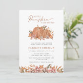 Een klein pompoenBaby shower Kaart (Staand voorkant)