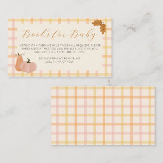 Een klein pompoenboek voor baby herfst baby shower informatiekaartje