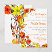 Een klein pompoenherfst Baby shower Kaart (Voorkant / Achterkant)