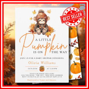 Een Klein Pompoentje Herfst Najaar AAP Baby Shower Kaart