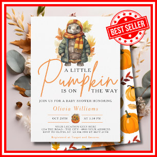 Een Klein Pompoentje Herfst TURTLE Baby Shower Kaart