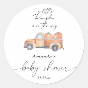 "Een klein pompoentje is onderweg" herfst baby sho Ronde Sticker