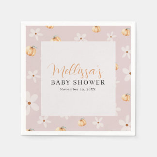 Een Klein Pompoentje Is Op Weg Fall Baby Shower Servet