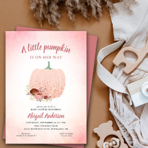 Een klein pompoentje onderweg Glitter baby shower Kaart