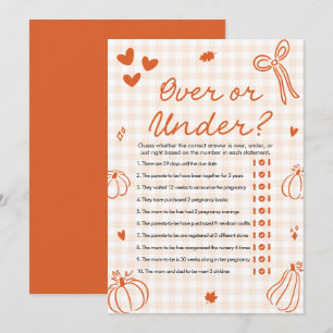 Een Klein Pompoentje Over of Onder Baby Shower Spe Kaart