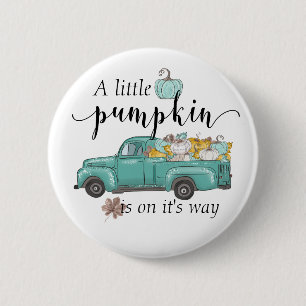 Een Klein Pompoenwagen Mooi Baby Shower Ronde Button 5,7 Cm