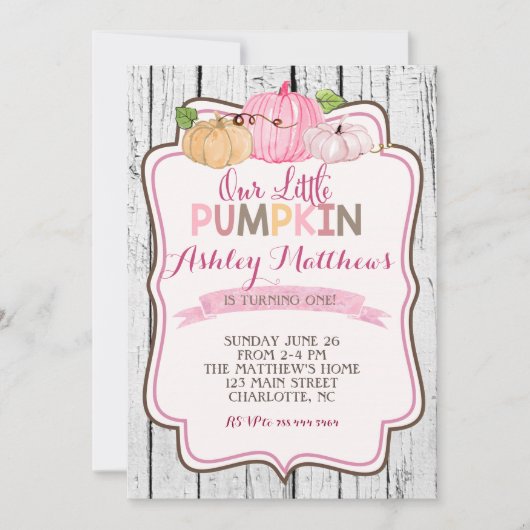 Een klein Pumpkin-verjaardagsfeestje Kaart (Voorkant)