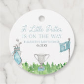 Een klein Putter Blue Golf Baby shower Bedankjes Labels (Voorkant)