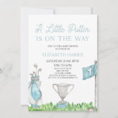 Een klein Putter Blue Golf Baby shower Kaart (Voorkant)