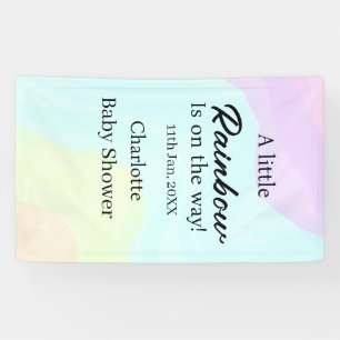 Een klein regenboogje is op komst baby shower naam spandoek