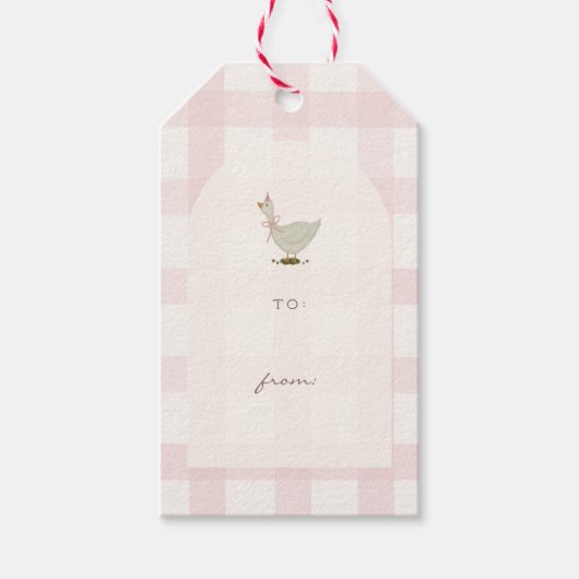 Een Klein Roze Gans Cadeaulabel (Voorkant)