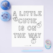 Een Klein Schatje is Op Komst Budget Kleurplaat Flyer (Enkel)