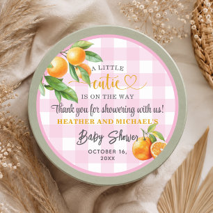 Een Klein Schatje Is Op Komst Dank Je Baby Shower Ronde Sticker