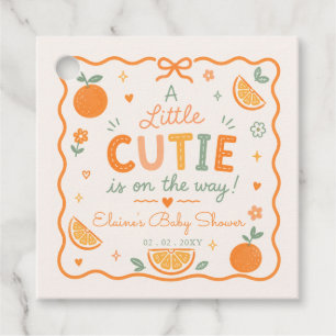 Een Klein Schatje Is Op Komst Oranje Baby Shower Bedankjes Labels