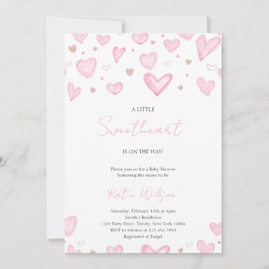 Een klein schatje is op komst Uitnodiging (Voorkant)