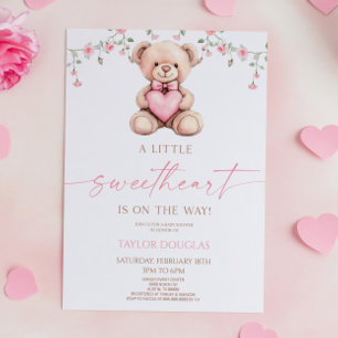 Een Klein Schatje Roze Teddybeer Baby Shower Kaart