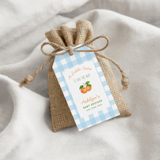 Een Klein Schattig Citrus Blauw Baby Shower Cadeau Cadeaulabel