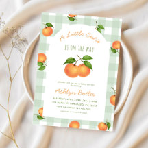 Een Klein Schattig Citrus Groen Baby Shower Uitnod