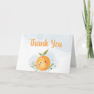 Een Klein Schattig Citrus Sinaasappel Baby Borrel Bedankkaart