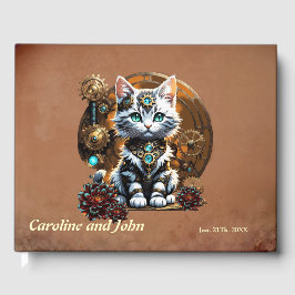 Een klein, schattig kitten in een steampunk stijl. gastenboek