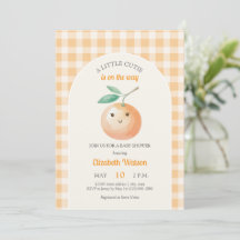 Een Klein Schattig Oranje Gingham Citrus Baby Show