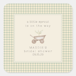Een Klein Scheutje Is Op Weg Baby Shower Vierkante Sticker
