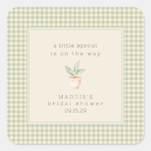 Een Klein Scheutje Is Op Weg Baby Shower Vierkante Sticker