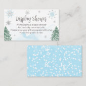 Een klein sneeuwkerstcadeautje met Baby shower Informatiekaartje (Voorkant / Achterkant)