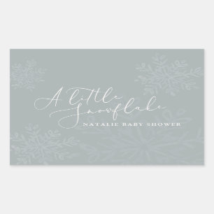 Een klein sneeuwvlokbaby shower rechthoekige sticker