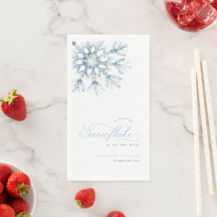 Een Klein Sneeuwvlokje Blauwe Baby Shower Servet