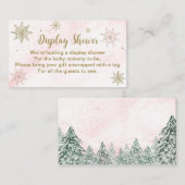 Een klein Snowflake Roze Baby shower Informatiekaartje (Voorkant / Achterkant)