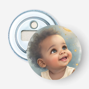 Een klein sterretje met Baby showers knopjes fleso Button Flesopener