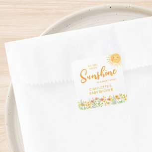 Een klein straaltje zonneschijn Baby Shower Vierkante Sticker