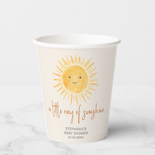 Een klein straaltje zonneschijn Boho Baby shower Papieren Bekers (Voorkant)