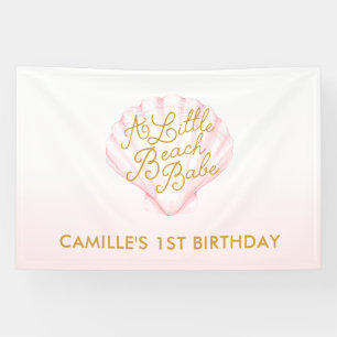 Een klein strand Babe meisje 1e verjaardag Spandoek