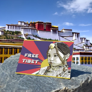 Een klein Tibetaans meisje SAVE TIBET~! GRATIS TIB Briefkaart