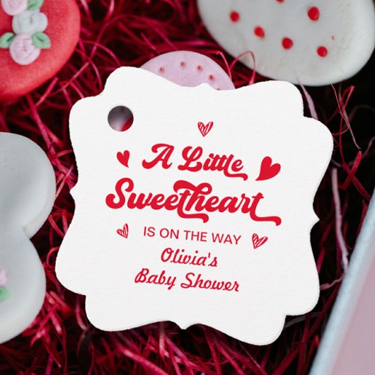 Een klein Valentijns Baby shower Bedankjes Labels