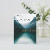 Een klein Vissend dorp in Årdal Noorwegen Briefkaart (Staand voorkant)